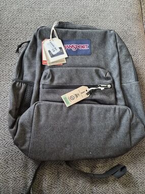 Jansport Gray Classic Backpack with Front Pocket NEW